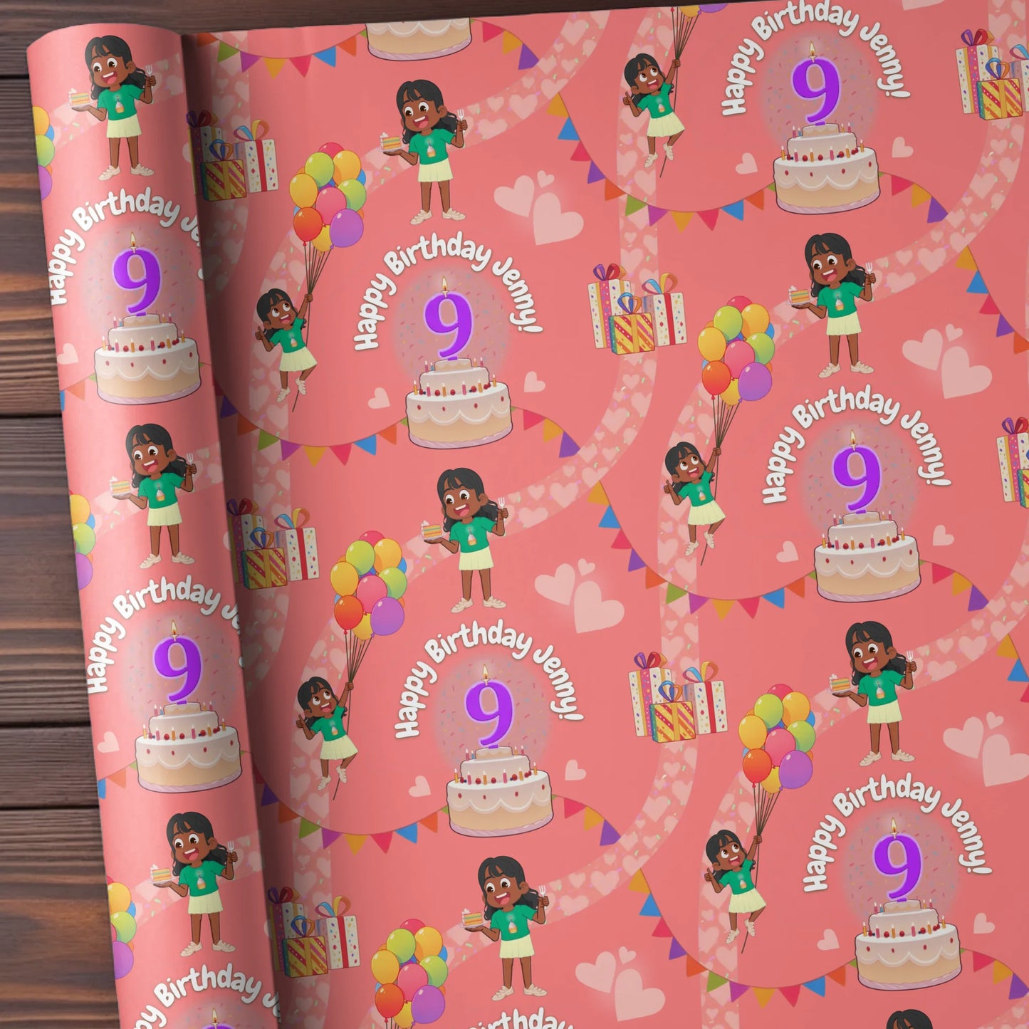 Pink Hearts Wrapping Paper