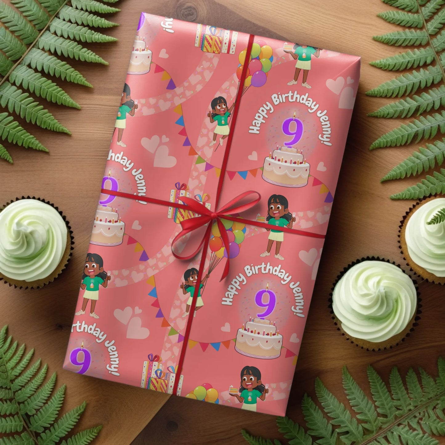 Pink Hearts Wrapping Paper